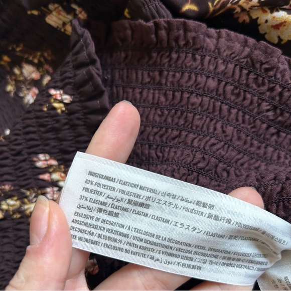 Abercrombie & Fitch Maroon Floral Long Bell Sleeve Blouse - Picture 5 of 5